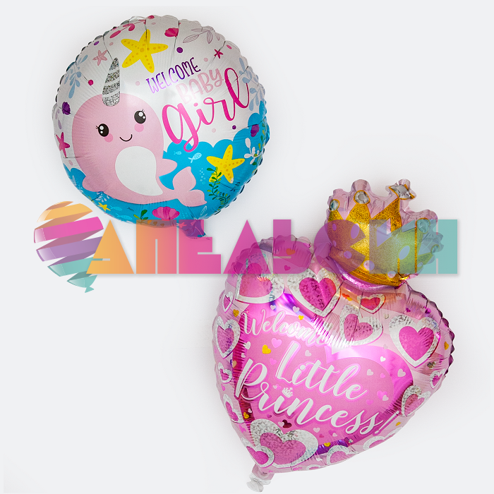 Шар фигура Сердце с короной Welcome little Princess CTI24"/61см (США) 434249HV
