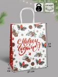 Пакет С НГ Снегири 21х27х11см крафт 10576055