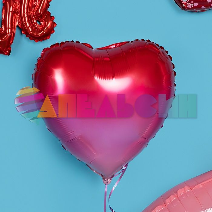 Шар сердце Розовый FL18"/46см градиент (Китай) 23879