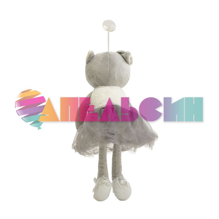 Игрушка Кошка со звездой серый 37см стоя 191857