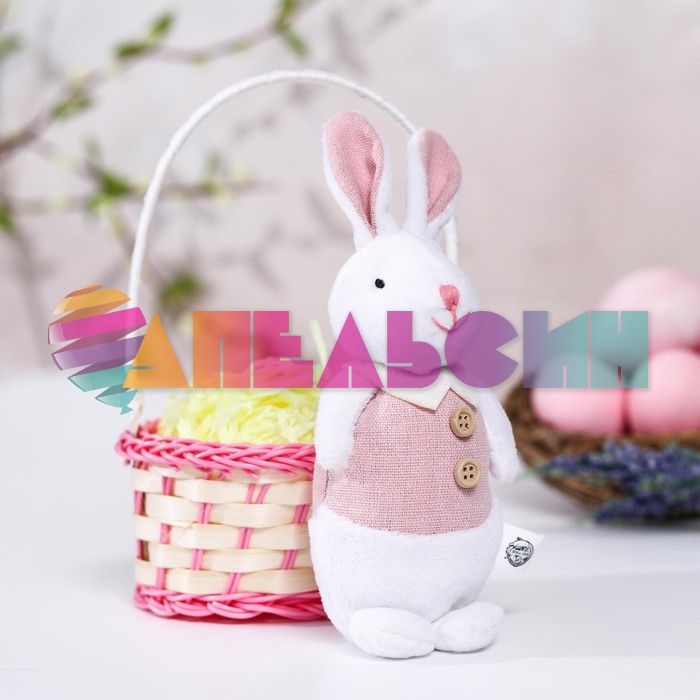 Игрушка Зайка 20см в корзинке 5387089