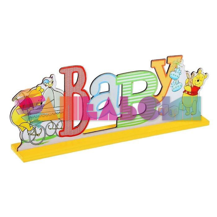 Декор для кендибара Baby Винни Пух 16х25см на деревянной подставке 1253674