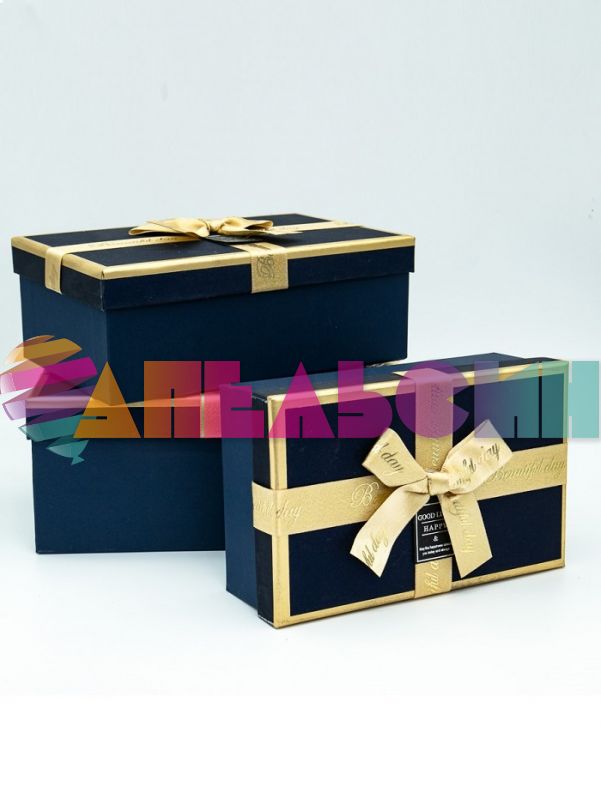 Коробка Синий с бантом 16х23х9,8см Ч34923-3