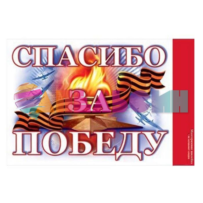 Наклейка Спасибо за Победу 25х28см 69.697