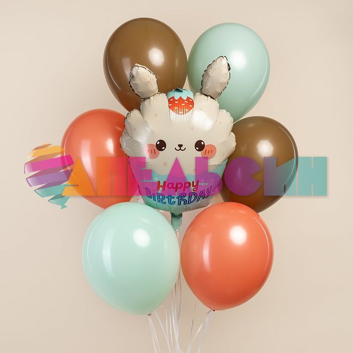 Шар фигура Кексик с зайчиком HB FL23"/58см (Китай) 27200