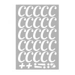Наклейка буква Белый С 05см 25шт/лист 1968-05-бел-С