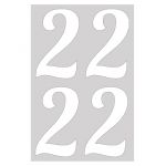 Наклейка цифра Белый 2 13см 4шт/лист 1968-13-бел-2