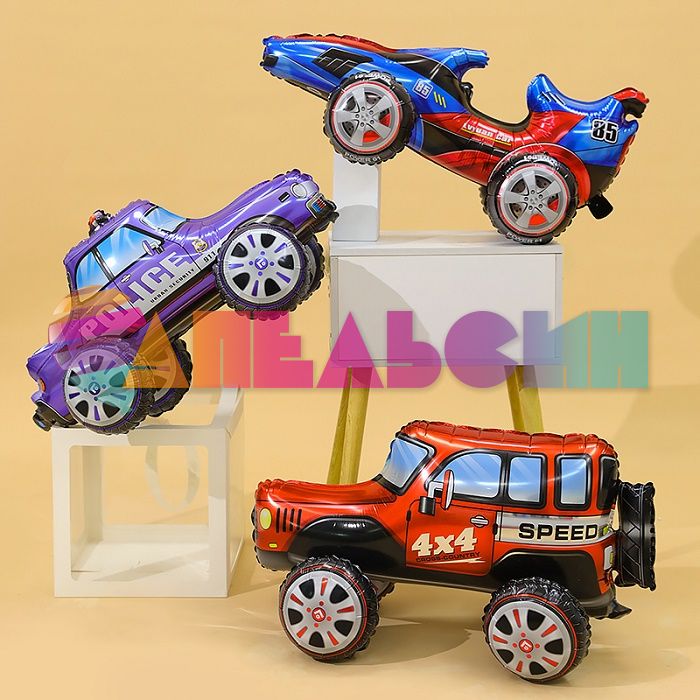 Шар ХОД Джип Внедорожник красный FL24"/61см (Китай) воздух 19575