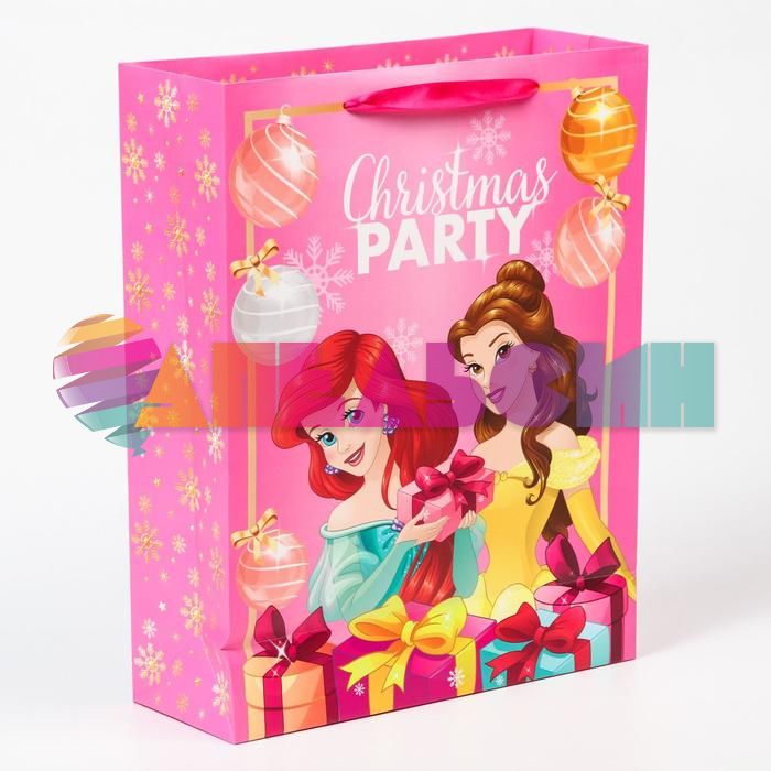 Пакет Cristmas party Принцессы 31х40х11см глянец 7003234