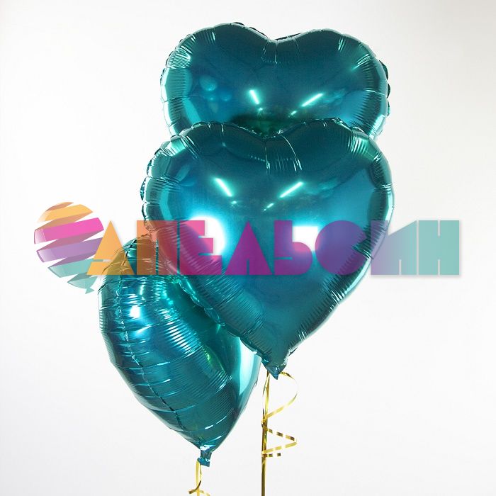 Шар сердце Бирюза FL18"/46см тиффани (Китай) 123029