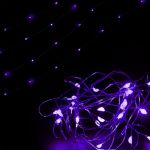 Светодиодная нить 5м Фиолетовый 50 Led роса IP14 на батарейках 512325
