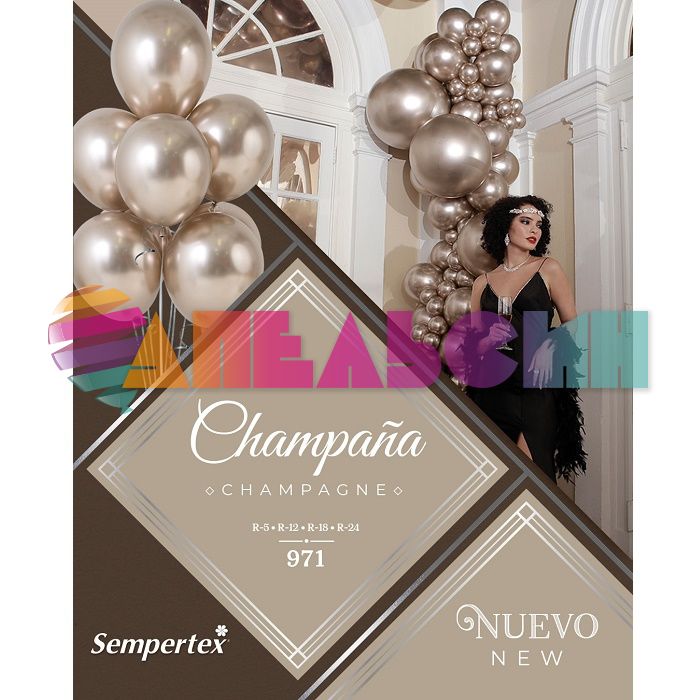 Шар хром Бежевый S24"/60см (971) Reflex Champagne 3шт/уп (Колумбия) 386720