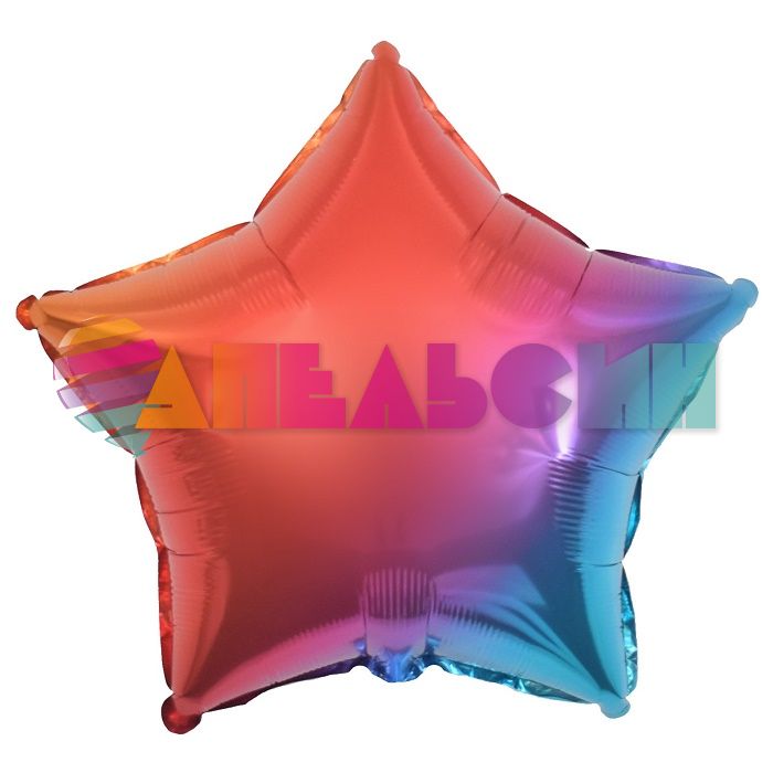 Шар звезда Красный FL18"/46см градиент (Китай) 19920