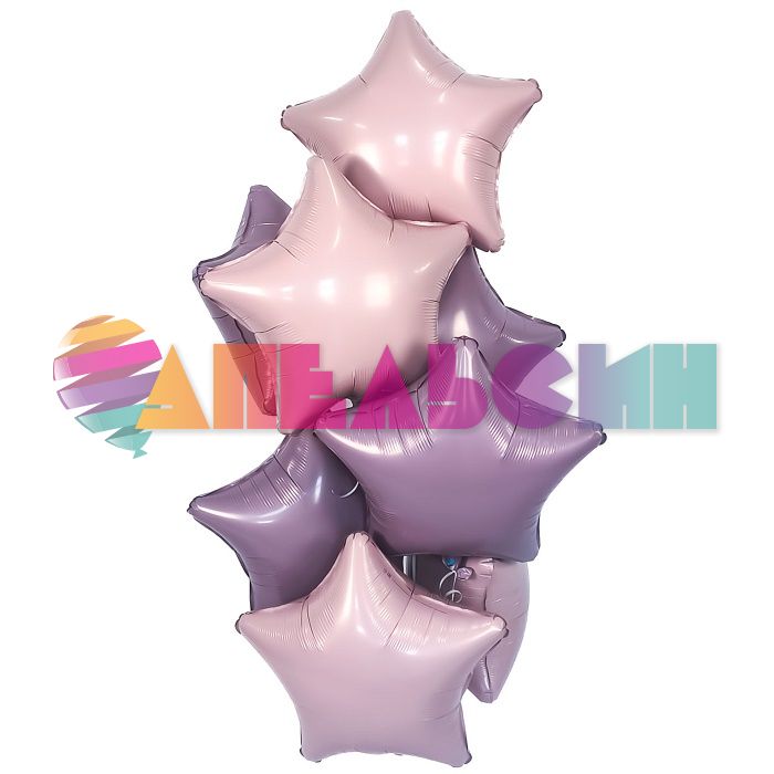 Шар звезда Сиреневый AG19"/48см орхидея (Россия) 224722