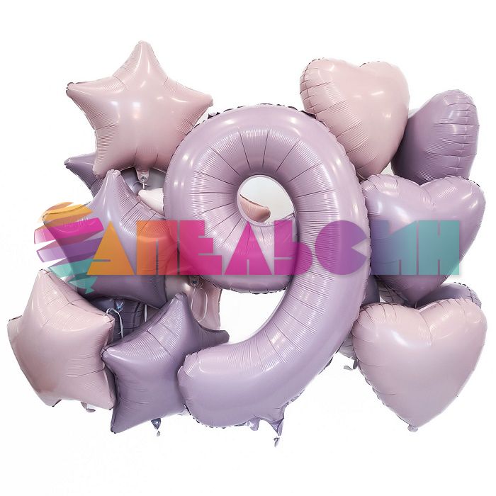 Шар звезда Сиреневый AG19"/48см орхидея (Россия) 224722