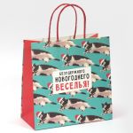 Пакет Новогоднего безудержного веселья Кот 22х22х11см крафт 7661230