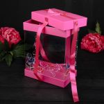 Коробка Розовый 20х25х12см аквариум 3471585-УЦЕНКА