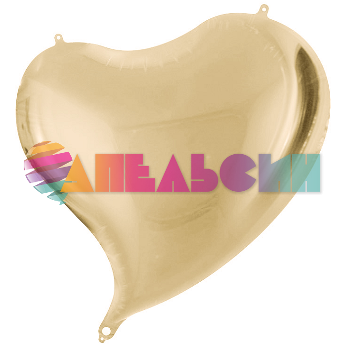 Шар сердце Золото FL18"/46см (Китай) изгиб 123091