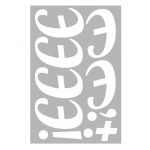 Наклейка буква Белый Э 10см 6шт/лист 1968-10-бел-Э