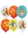 Шар латекс Русский стиль Дымковская роспись 12"/30см 15шт/уп (Мексика) 6086398