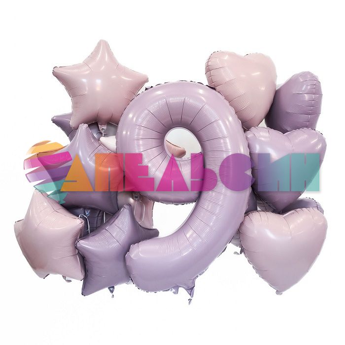 Шар звезда Розовый AG19"/48см пыльная роза (Россия) 224746