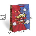 Пакет SUPER HERO 31х40х11см крафт 4764562