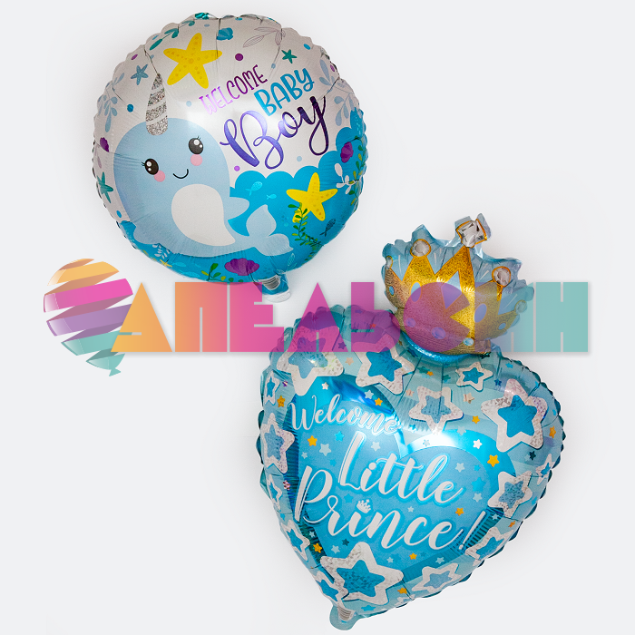 Шар фигура Сердце с короной Welcome little Prince CTI24"/61см (США) 434248HV