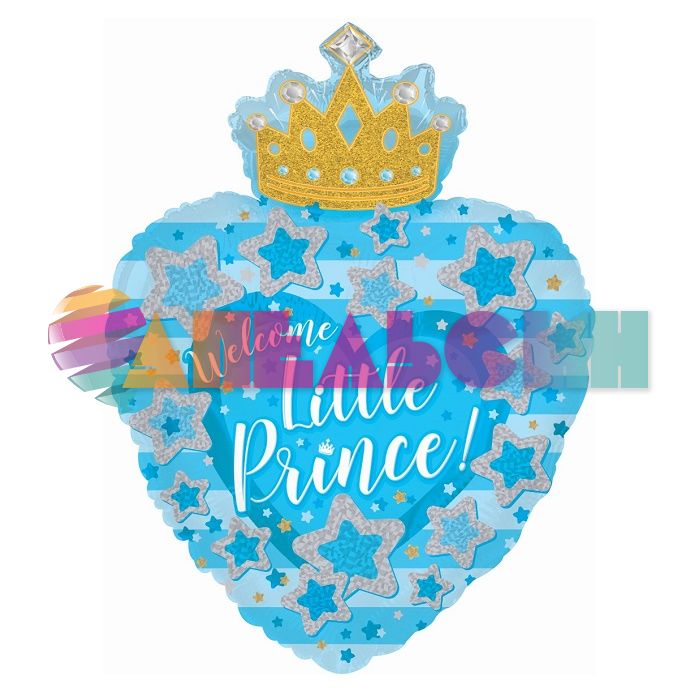 Шар фигура Сердце с короной Welcome little Prince CTI24"/61см (США) 434248HV