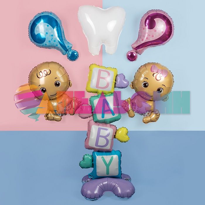 Шар ХОД BABY кубики FL45"/114см на подставке (Китай) воздух 23840