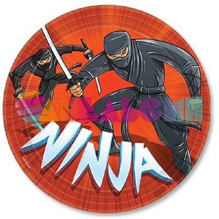 Тарелка Ниндзя/ Ninja 23см 8шт/уп картон 1502-1996
