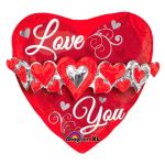 Шар фольга Love You пояс из сердец A23"/58см (США) сердце 1207-1486