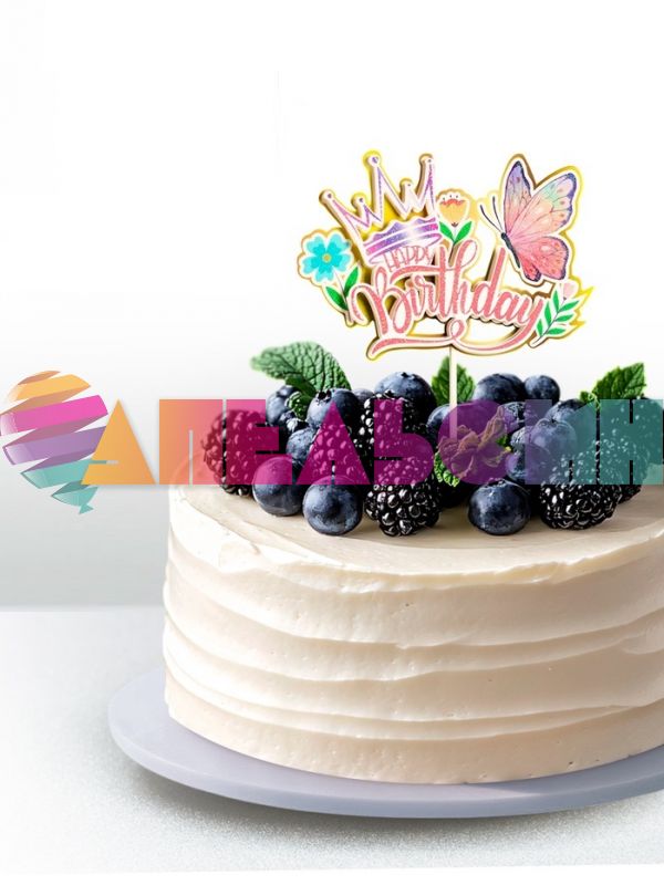 Топпер HB Бабочка розовый 15х25см пластик 10123411