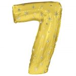 Шар цифра CTI42"/107см Золото Мерцание звезд 7 (США) 433607P-СТОК