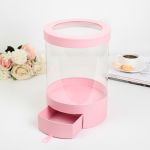 Коробка Розовый цилиндр 20х30см для цветов и конфет 3006844-РАСПРОДАЖА