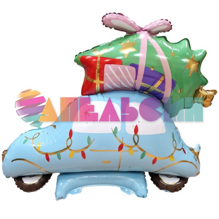 Шар ХОД Машинка новогодняя PD35"/88см на подставке (Польша) воздух 1207-5605