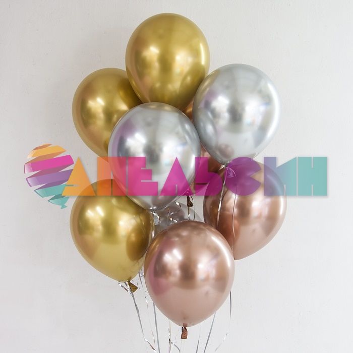 Шар хром Ассорти Ш12"/30см Делюкс 50шт/уп (Китай) 912110
