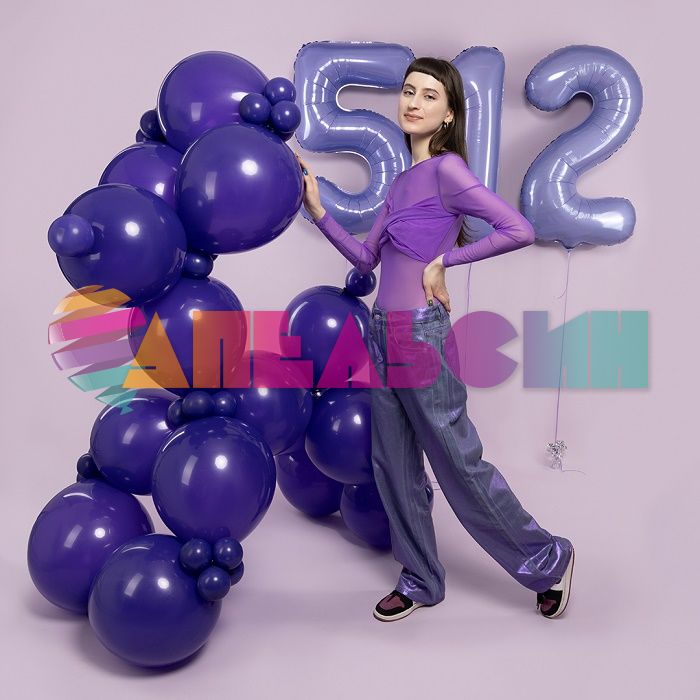 Шар пастель Фиолетовый 512/18"/46см (S50) Purple 50шт/уп (Китай) 512-18S50
