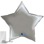 Шар звезда Серебро G36"/91см платиновое (Италия) голография 362P01RHPu-P