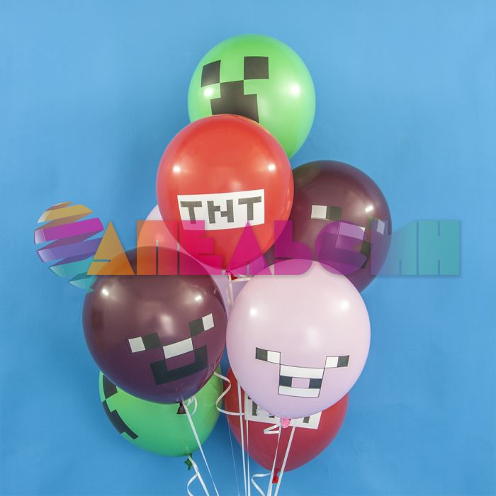 Шар латекс Пиксели 12"/30см 25шт/уп (Китай) 711293-25