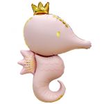 Шар фигура Морской конек принцесса светло-розовый FL42"/107см (Китай) сатин 27445