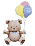 Шар ХОД Мишка с шариками HB FL30"/76см сидячий (Китай) воздух/ гелий 26731