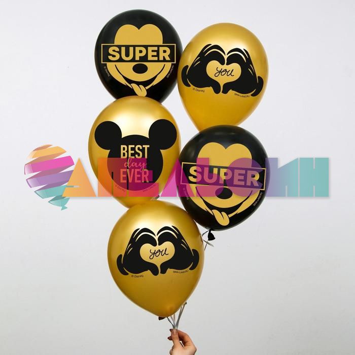 Шар латекс Микки Маус SUPER 12"/30см 25шт/уп (Китай) 5358298