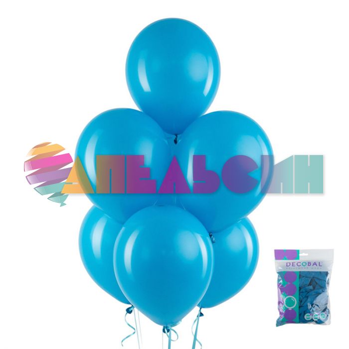 Шар пастель Бирюза DL12"/30см (174) Caribbean blue карибский синий 50шт/уп (Вьетнам) 312174-50