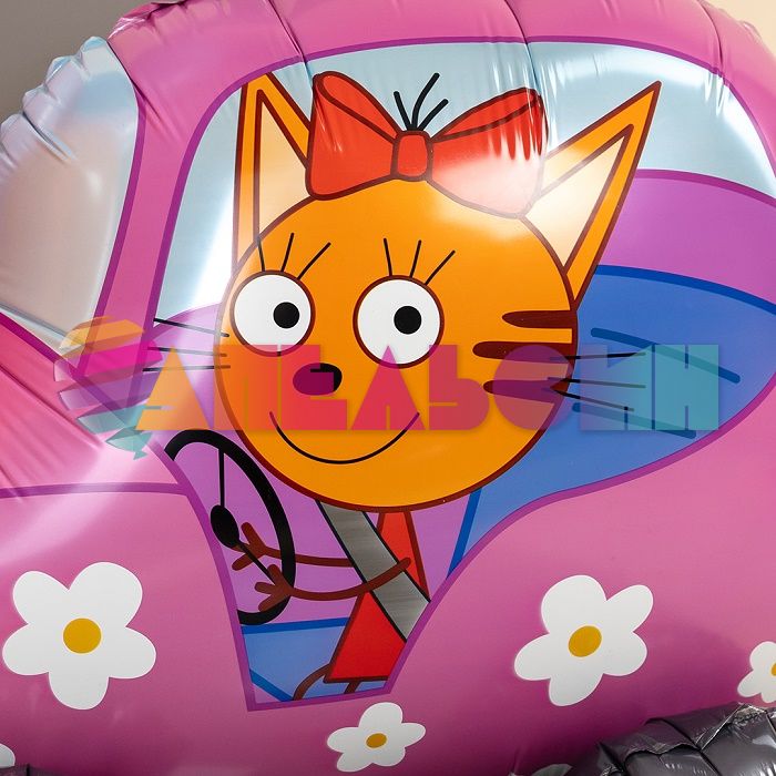 Шар ХОД Три кота Карамелька в машинке FL29"/74см (Китай) воздух 401136