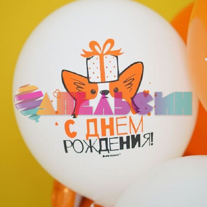 Шар латекс Корги С ДР 12"/30см 25шт/уп (Мексика) 6072292