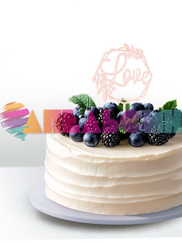 Топпер Love Ботаник розовый 12х15см пластик 7003929