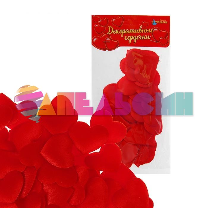 Конфетти Красный сердце 5см спанч 25шт/уп 1195956