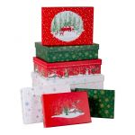 Коробка Новогоднее ассорти Снежинки на белом 24,5х34х9,5см прямоугольник 191304-2