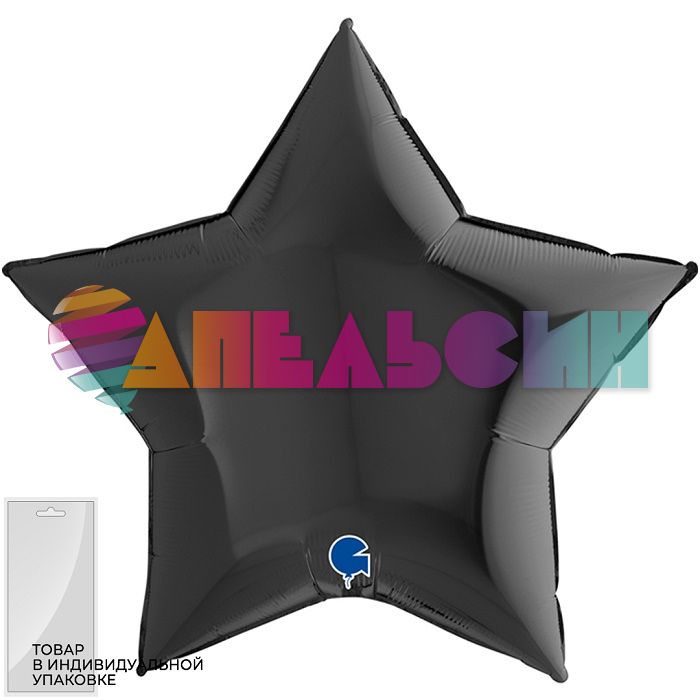 Шар звезда Черный G36"/91см (Италия) 136204K-P