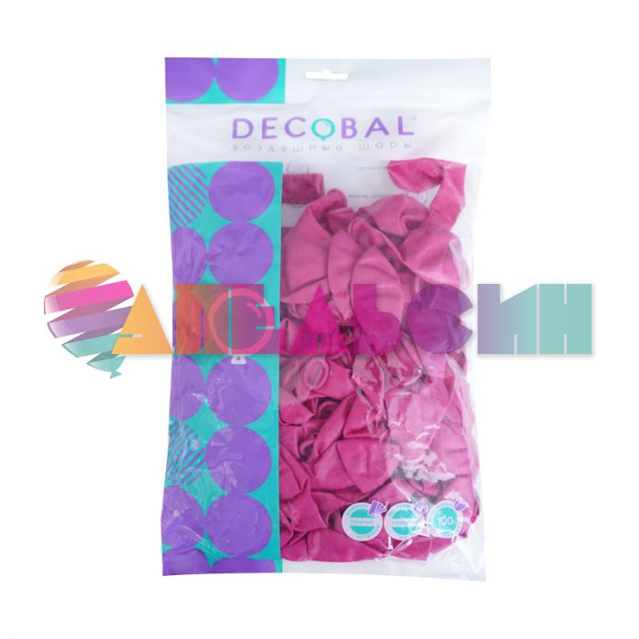 Шар металлик Розовый DL12"/30см (1411) Fuchsia фуксия 100шт/уп (Вьетнам) 3121411